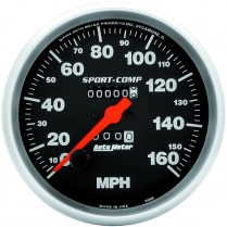 Sport-Comp Mechanical 5" Speedometer - 160 mph