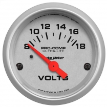 Ultra-Light 2-1/16" Volt Gauge - 8-18 volt