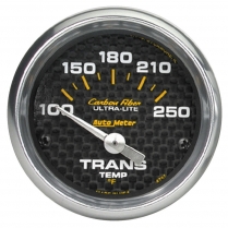 Carbon Fiber 2-1/16" Trans Temp Gauge - 100-250 degree