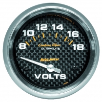 Carbon Fiber 2-5/8" Voltmeter - 8-18 volt