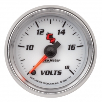 C2 Series 2-1/16" Voltmeter Gauge, Full Swipe - 8-18 volt