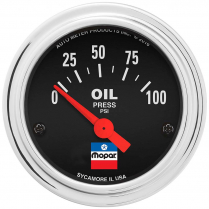 Mopar Classic Electric 0-100 psi Oil Press Gauge - 2-1/16"