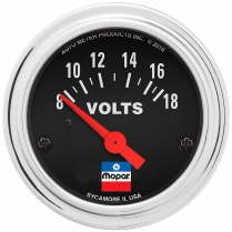 Mopar Classic Electric 8-18 Volt Voltmeter Gauge - 2-1/16"