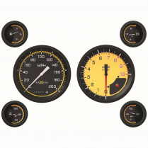 AutoCross Yellow 6 Ga Kit 4-5/8" Speedo, Tach & 2-1/8" - BLF