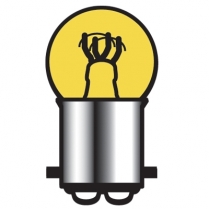 Small Amber Dual Filament Bright Bulb Straight Pins - 15/3CP