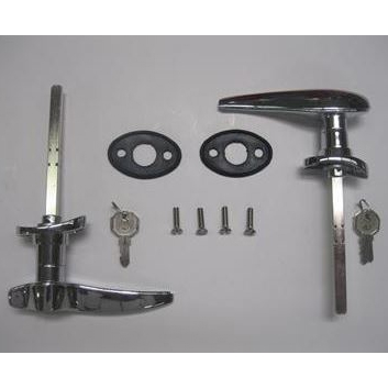1932 Ford Window Crank Handle Set With Stainless Escutcheons & Risers – 3 Piece Set