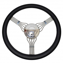 Banjo Steering Wheel w/Adapter & Plain Horn Button - Black