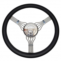 Banjo Steering Wheel w/Adapter & V8 Horn Button - Black