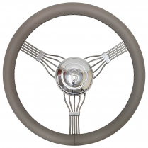 Banjo Steering Wheel w/Adapter & V8 Horn Button - Gray