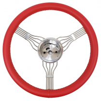 Banjo Style Steering Wheel w/Adapter - Red