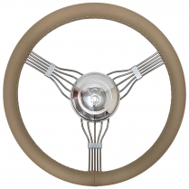 Banjo Steering Wheel - Tan w/Adapter & V8 Logo Horn Button