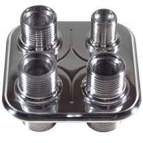 4 Way Square Shaped A/C & Heat Bulkhead - Polished