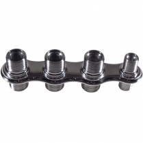 4 Way Inline Shaped A/C & Heat Bulkhead - Polished