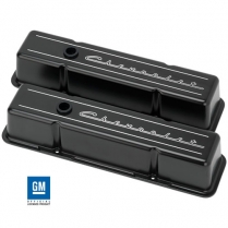 Chevy Script Valve Covers for SB Chevy - Black
