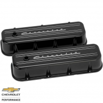 Chevrolet Script Tall Valve Cover for Chevy BB - Black