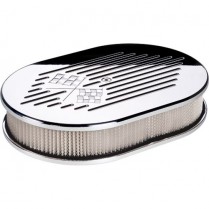 Checkered Flag Oval Air Cleaner - Small Polished