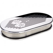 Large Checkered Flag Oval Air Cleaner - Polished