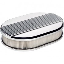 Small Ribbed Oval Air Cleaner - Polished
