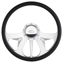 Half-Wrap 15.5" 3D Style Steering Wheel - Polished