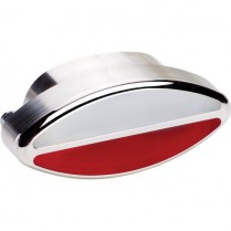 Oval Interior Door Light with Red/White Lens - Polished