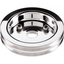 2 Groove Crank Pulley for BB Chevy SWP - Polished