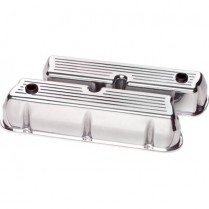 Ball Milled Tall Valve Covers for SB Ford - Polished