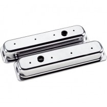Smooth Short Valve Covers SB Chevy Center Bolt - Polished