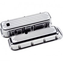 Ball Milled Short Valve Covers for BB Chevy - Polished