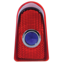 1949-50 Chevy Pass Car Red Glass Tail Light Lens w/Blue Dot