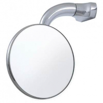 Chrome 3" Round Curved Arm Peep Mirror with Flat Lens