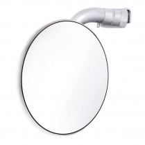 4" Round Curved Arm Peep Mirror with Flat Lens - Chrome