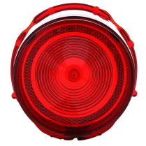 1965 Red Plastic Incandescent Tail Light Lens w/Guide