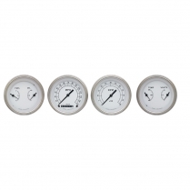 Classic White 4 Ga 3-3/8" Speedo, Tach & 2 Duals - SLF