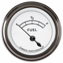 Classic White 2-1/8" 0-30 OHM Fuel Gauge - SLF