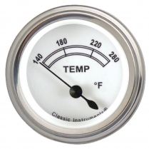 Classic White 2-1/8" 280 F Water Temp Gauge - SLF