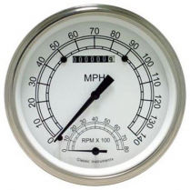 Classic White 4-5/8" Speed Tach (Speedo & Tach) - SLF