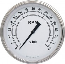 Classic White 4-5/8" Tach 8000 RPM - SLC