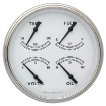 Classic White 4-5/8" Quad Gauge with 240-33 OHM Fuel - SLF