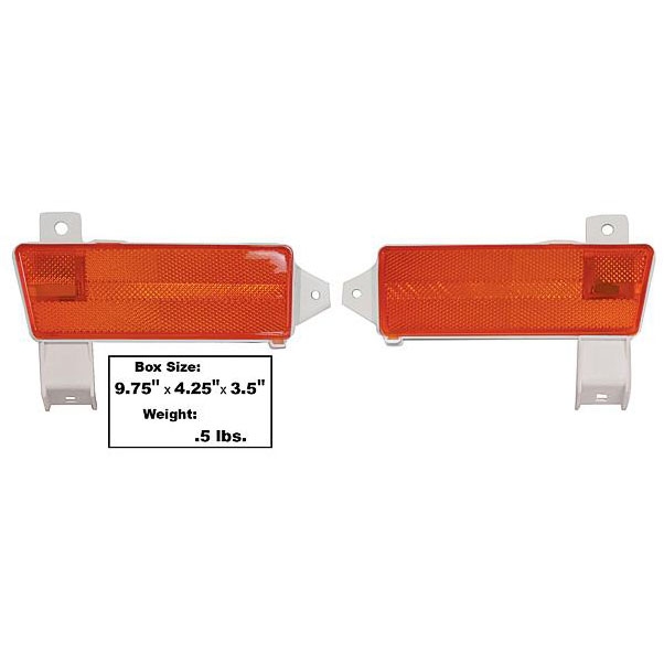 1970 Chevelle Malibu Fender Side Marker Lens – Amber, Pair, New By The Parts Place Inc.