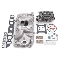 Chevy BB Satin Perf RPM Oval Port Intake Manifold & Carb Kit