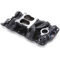 Chevy SB Black Coated Performer Air Gap  Intake Manifold