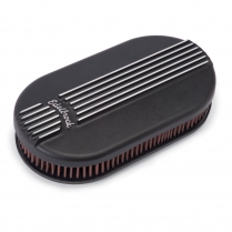 Oval Cast Black Air Cleaner for Single 4-Barrel Carb