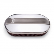 Oval Cast Polished Air Cleaner for Dual 4-Barrel Carbs