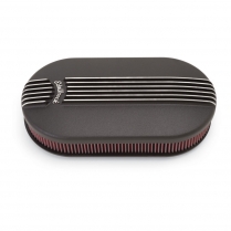 Oval Cast Black Air Cleaner for Dual-Quads with 2.4" Element