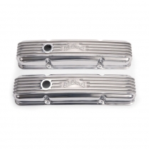 1959-86 SB Chevy Polished Classic Finned Alum Valve Covers