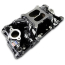 1955-86 SBC Black Plasma Coated RPM Air Gap Intake Manifold