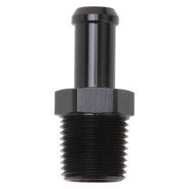 Straight Hose End 1/2" NPT to 1/2" Barb - Black Anodized