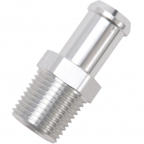 Clear Anodized Hose End, Straight, 1/2" NPT to 5/8" Barbed