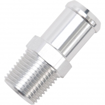 Clear Anodized Hose End, Straight, 1/2" NPT to 3/4" Barbed