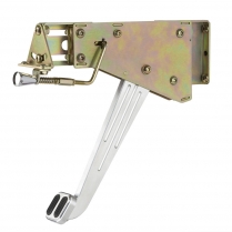 Rect Foot Operated E-Brake Solid Arm - Alum & Rubber